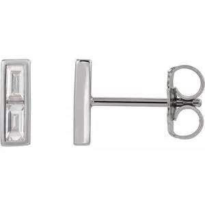 14K White 1/4 CTW Diamond Bar Earrings