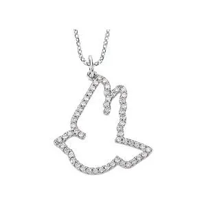 14K White 1/4 CTW Diamond Dove 16" Necklace