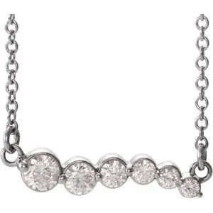 14K White 1/4 CTW Diamond Graduated 18" Necklace