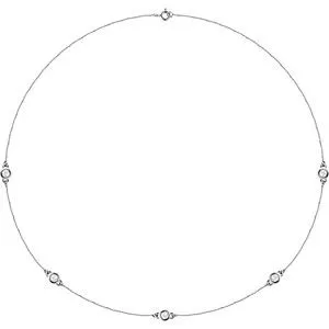 14K White 3/4 CTW Lab-Grown Diamond 5-Station 18" Necklace