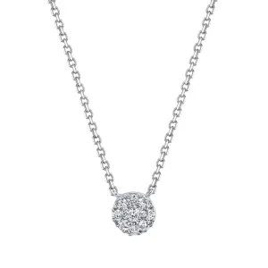 14K White Gold 0.12ct. Diamond Cluster Fashion Necklace