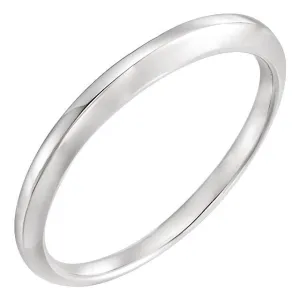 14k White Gold #1 Band, Size 6