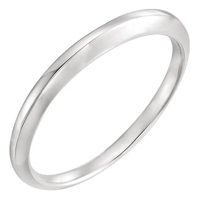 14k White Gold #1 Band, Size 6