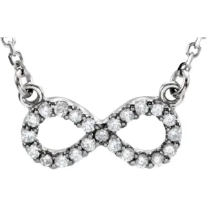 14k White Gold 1/10 CTW Diamond Infinity-Inspired 16" Necklace