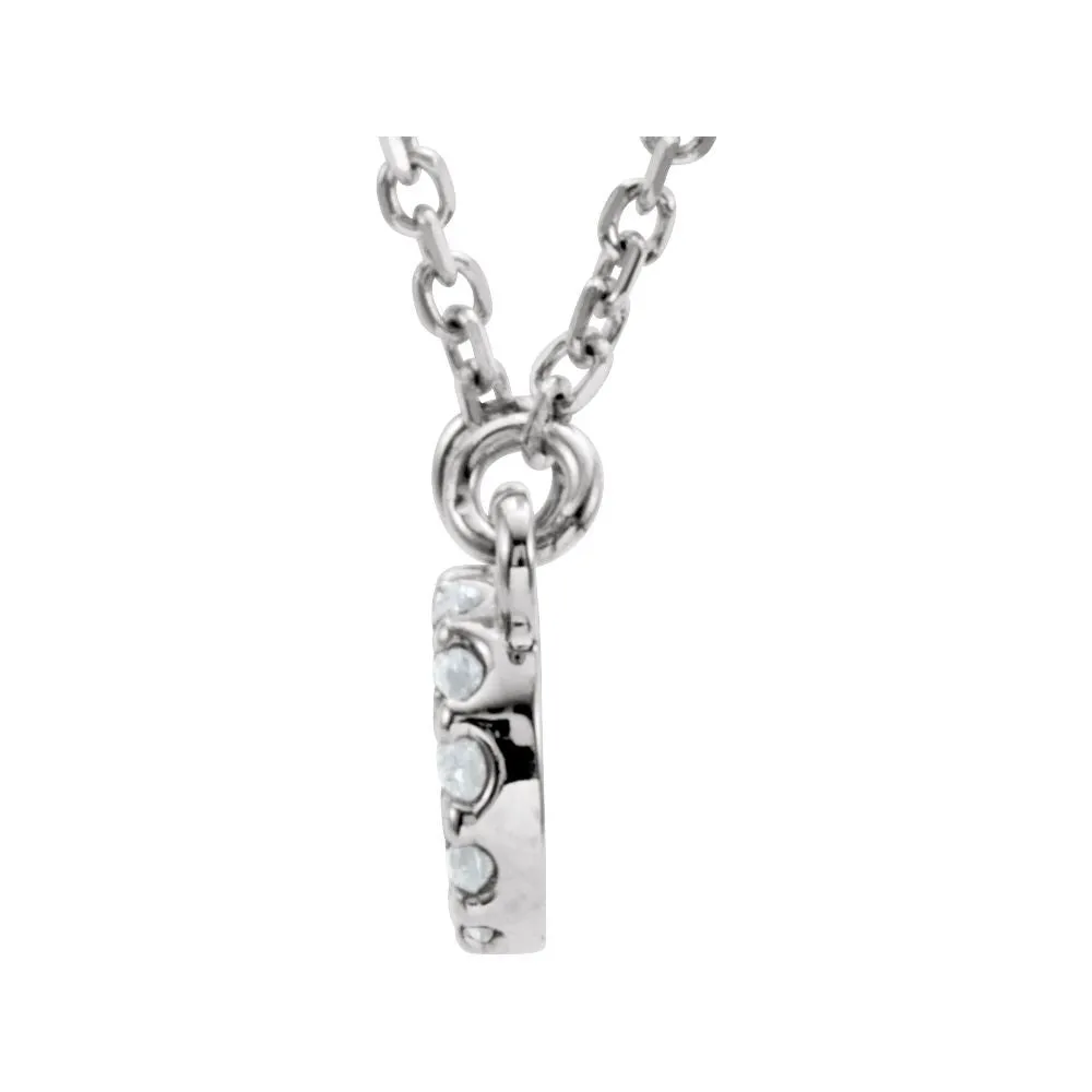 14k White Gold 1/10 CTW Diamond Infinity-Inspired 16" Necklace