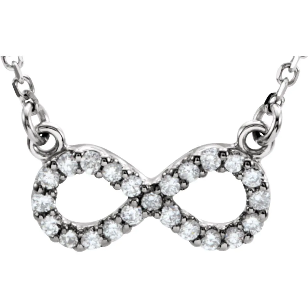 14k White Gold 1/10 CTW Diamond Infinity-Inspired 16" Necklace