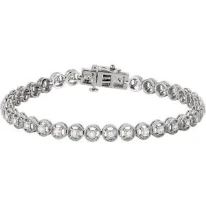 14K White Gold 1/2 CTW Natural Diamond Line 7.25" Bracelet