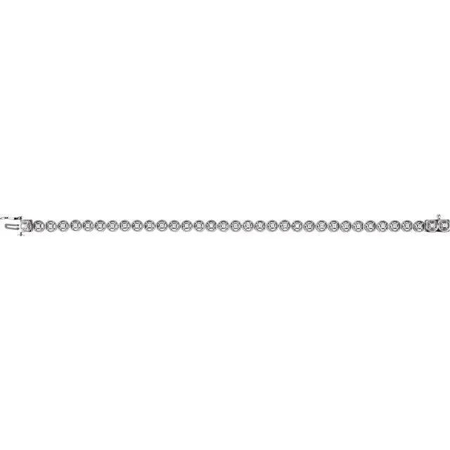 14K White Gold 1/2 CTW Natural Diamond Line 7.25" Bracelet