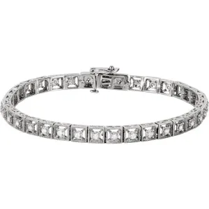 14K White Gold 1/2 CTW Natural Diamond Line 7" Bracelet