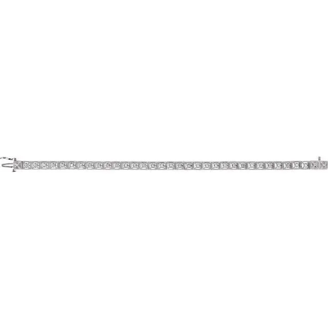 14K White Gold 1/2 CTW Natural Diamond Line 7" Bracelet