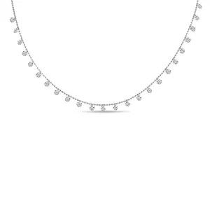 14K White Gold 1.20ct. 24 Stone Dashing Diamond Necklace