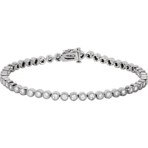 14K White Gold 2 CTW Natural Diamond Line 7.25" Bracelet
