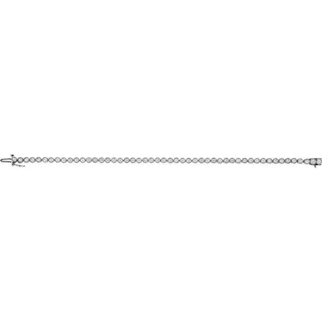 14K White Gold 2 CTW Natural Diamond Line 7.25" Bracelet