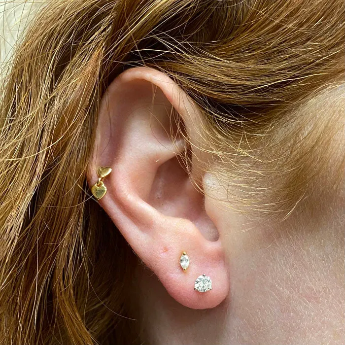 14K White Gold Diamond Stud Earrings .42 Carats