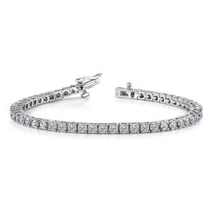 14k White Gold Diamond Tennis Bracelet - 5.00ctw