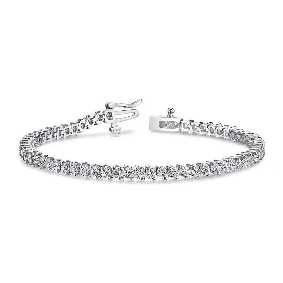 14k White Gold Diamond Tennis Bracelet - 5.00ctw