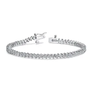 14k White Gold Diamond Tennis Bracelet - 5.00ctw
