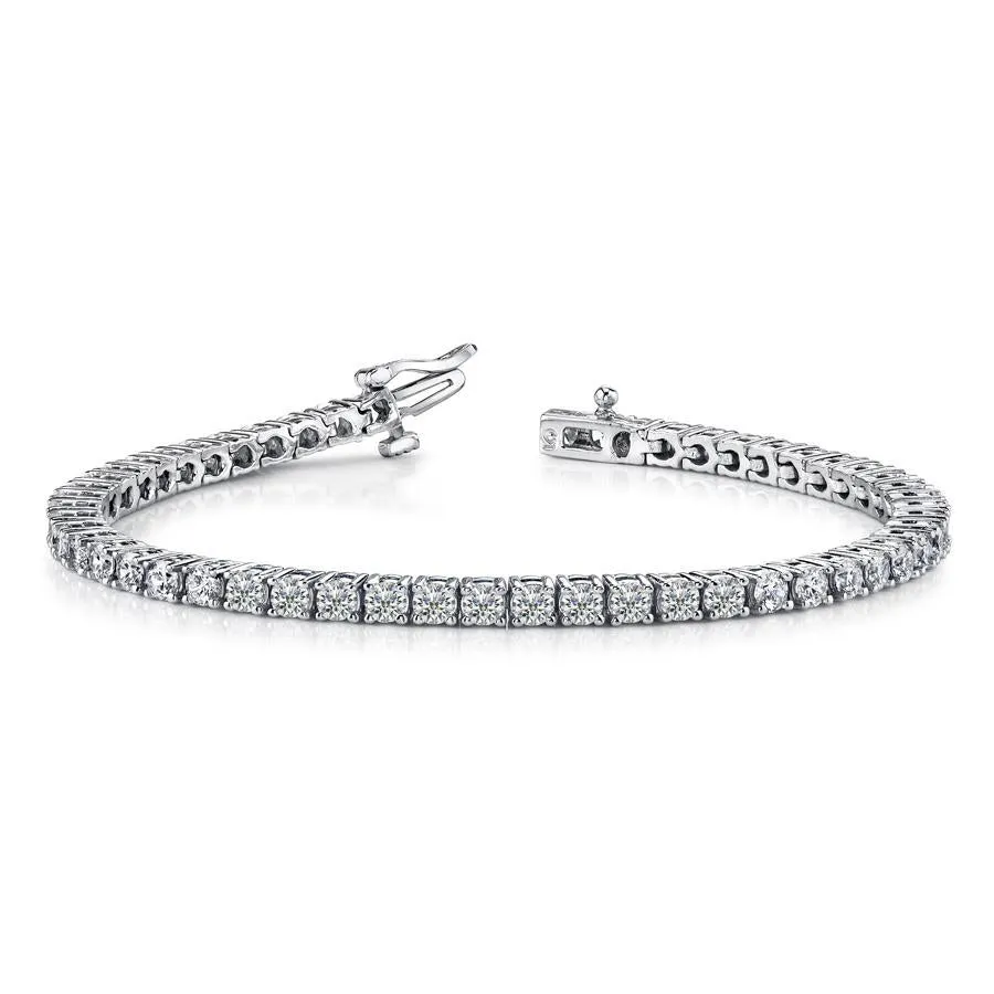 14k White Gold Diamond Tennis Bracelet - 5.00ctw