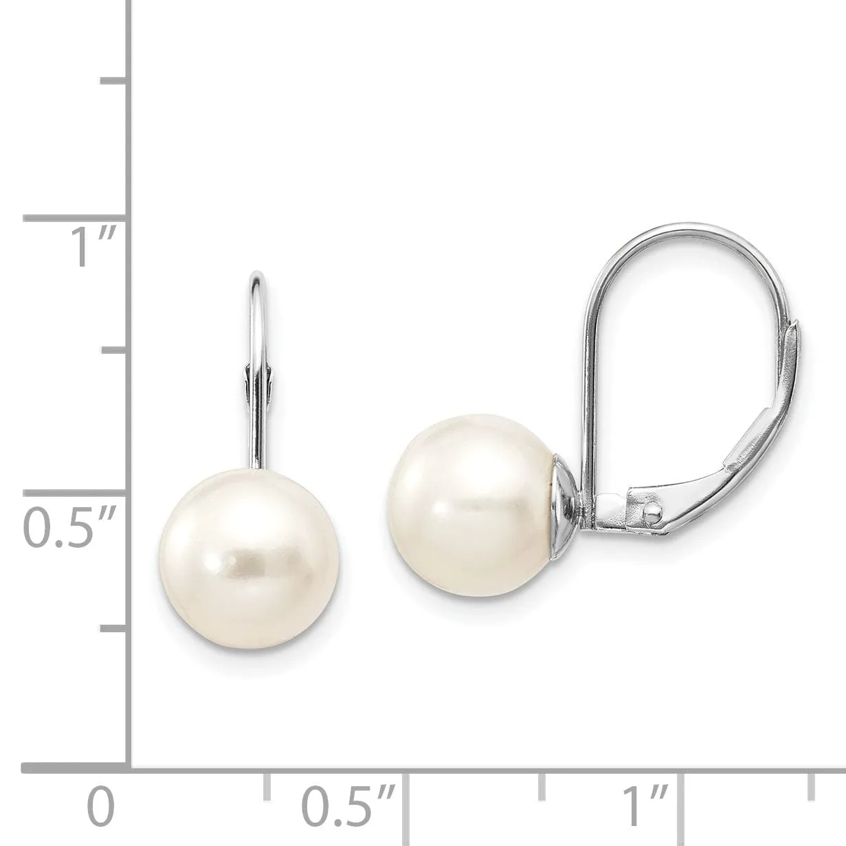 14k White Gold Freshwater Cultured Pearl Earrings