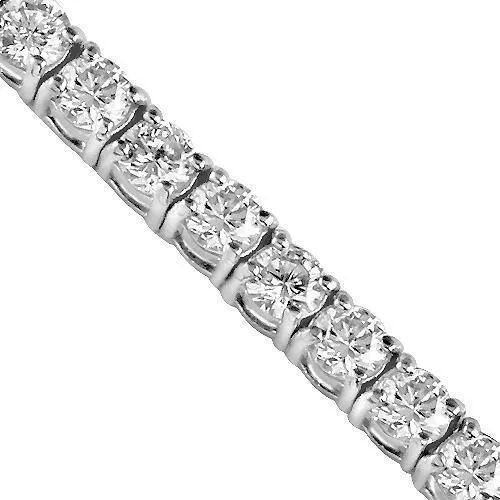 14K White Solid Gold Womens Diamond Tennis Bracelet 4.67 Ctw