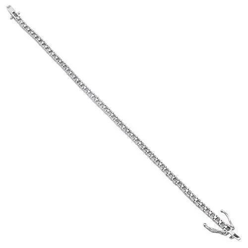 14K White Solid Gold Womens Diamond Tennis Bracelet 4.67 Ctw