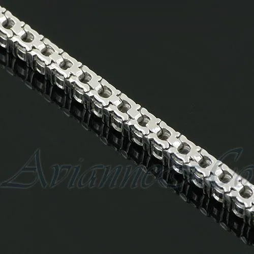14K White Solid Gold Womens Diamond Tennis Bracelet 6.23 Ctw