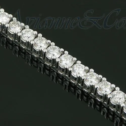 14K White Solid Gold Womens Diamond Tennis Bracelet 6.23 Ctw