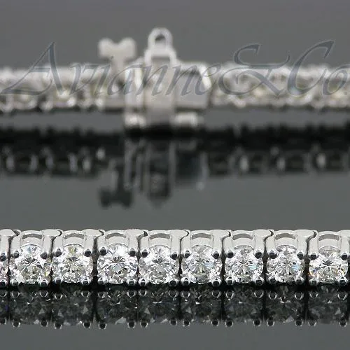 14K White Solid Gold Womens Diamond Tennis Bracelet 6.23 Ctw