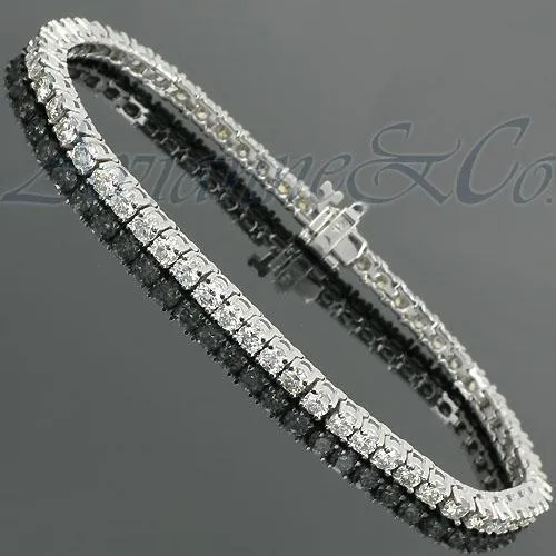 14K White Solid Gold Womens Diamond Tennis Bracelet 6.23 Ctw