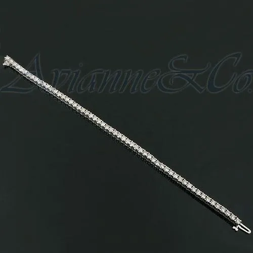14K White Solid Gold Womens Diamond Tennis Bracelet 6.23 Ctw