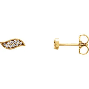 14K Yellow .07 CTW Diamond Earrings