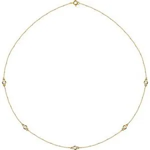 14K Yellow 1/2 CTW Lab-Grown Diamond 5-Station 18" Necklace