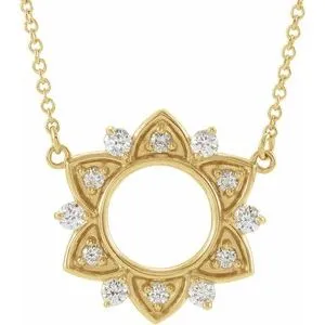 14K Yellow 1/3 CTW Diamond Accented 18" Necklace