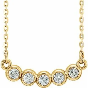 14K Yellow  1/3 CTW Diamond Bezel-Set 16-18" Necklace