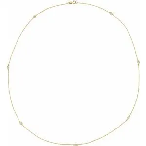 14K Yellow 1/3 CTW Lab-Grown Diamond 7-Station 24" Necklace