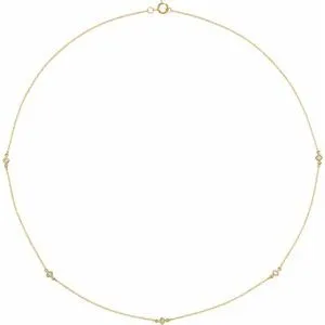 14K Yellow 1/4 CTW Diamond 5-Station 18" Necklace