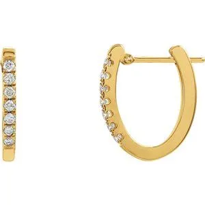 14K Yellow 1/5 CTW Diamond 14.2 mm Hoop Earrings