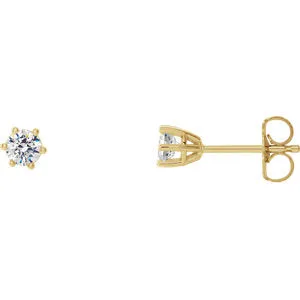14K Yellow 4 mm I1 1/2 CTW Diamond 6-Prong Wire Basket Earrings
