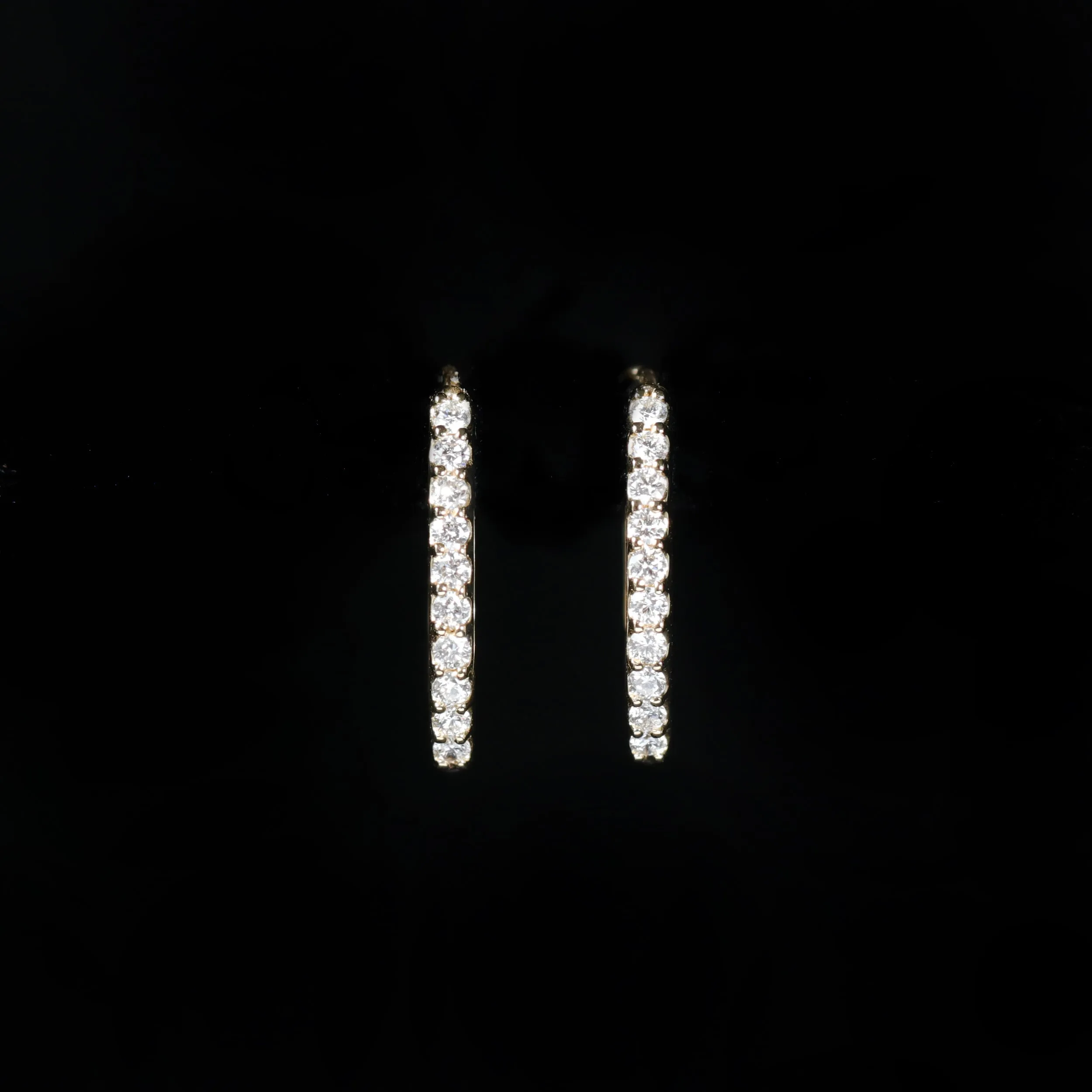 14K Yellow Gold 1.17 CTW Sapphire and Diamond Dangle Hoop Earrings