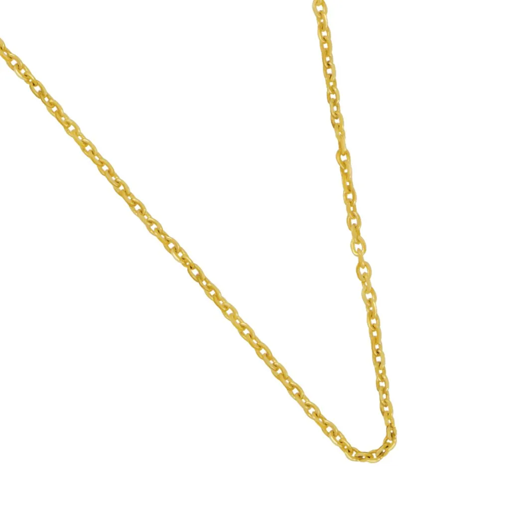 14k Yellow Gold 1.1mm Diamond Cut Cable Chain 18"