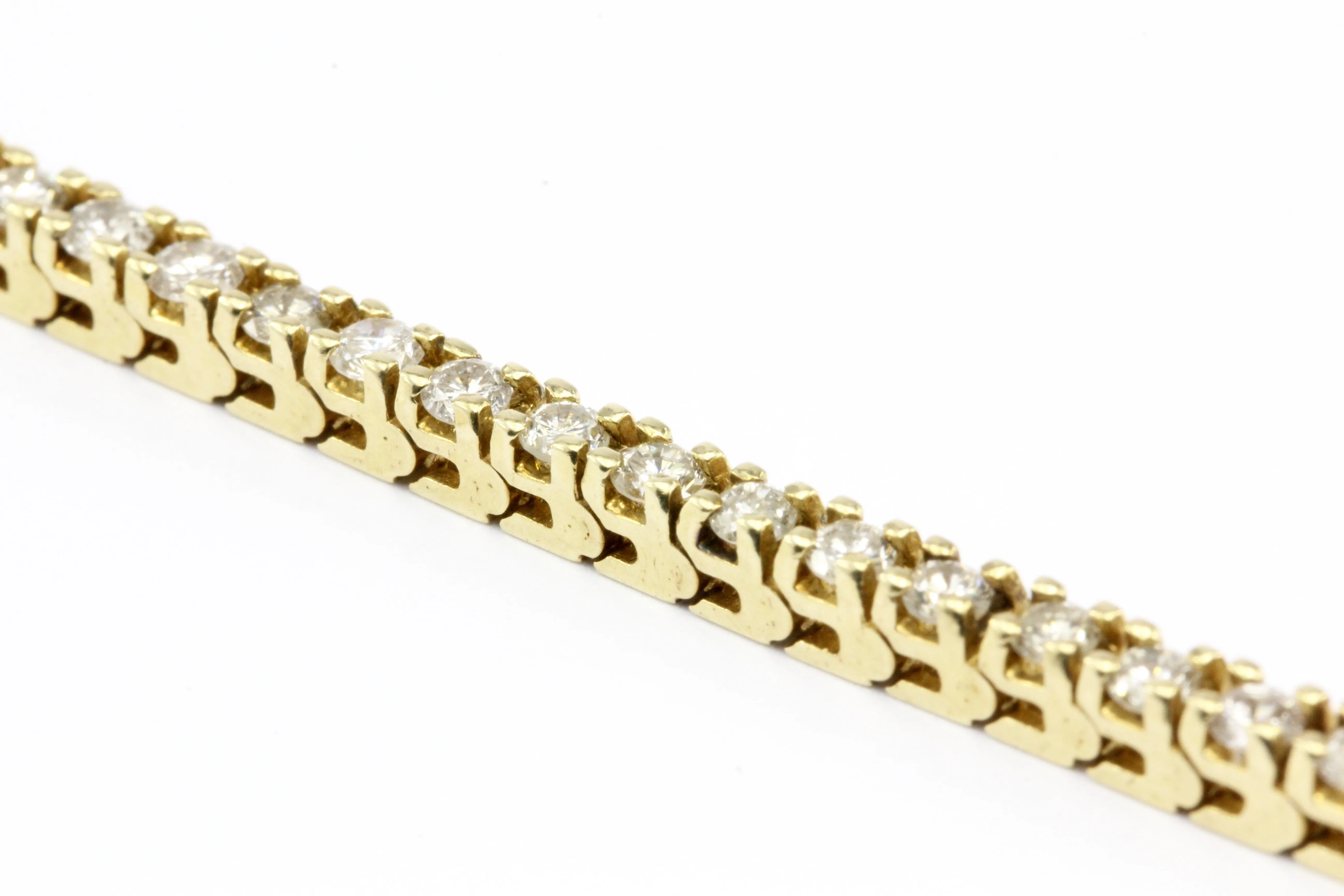 14K Yellow Gold 3 Carat Diamond Tennis Bracelet