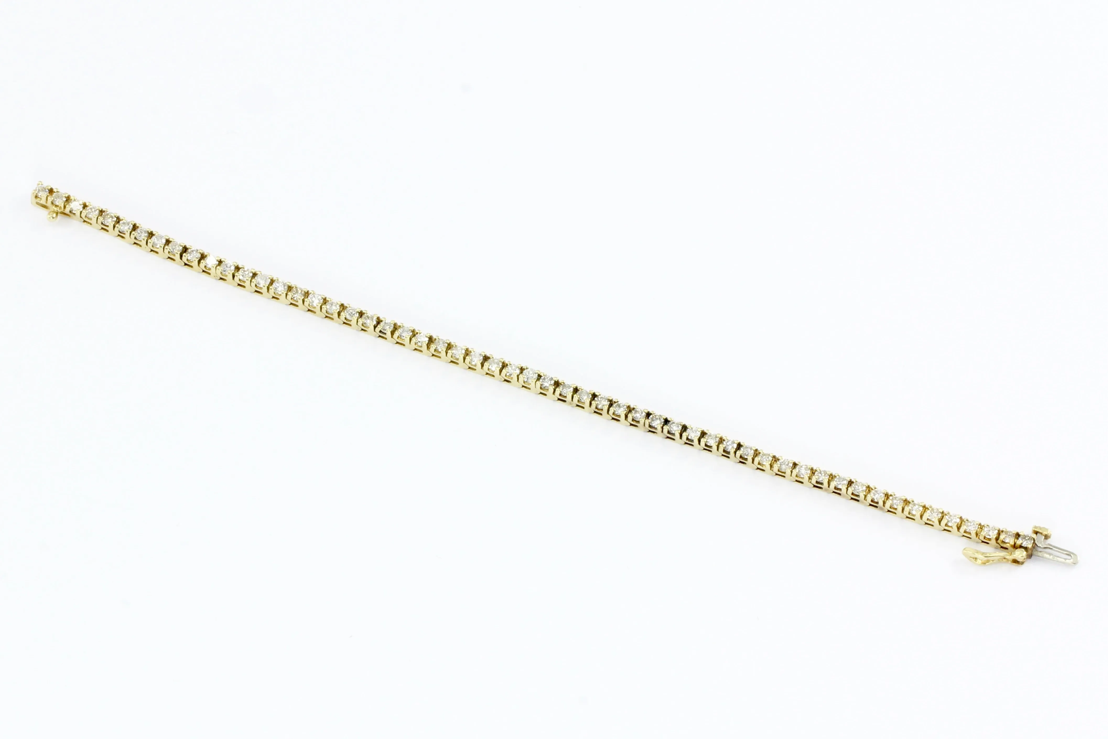 14K Yellow Gold 3 Carat Diamond Tennis Bracelet