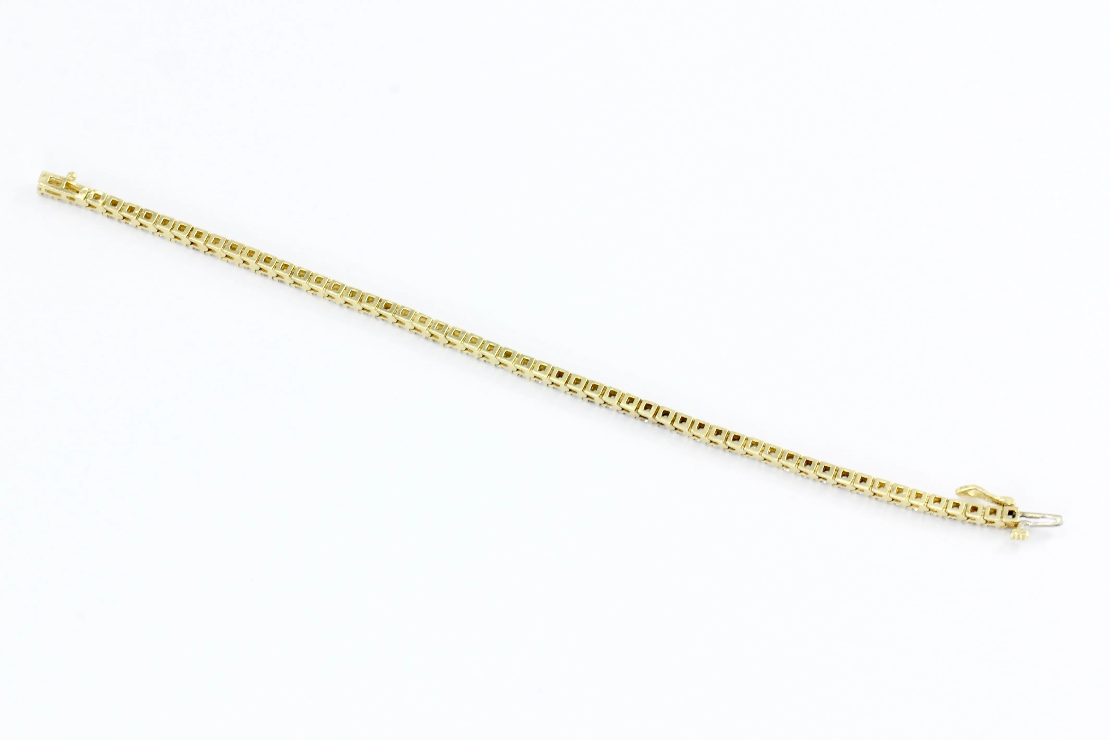14K Yellow Gold 3 Carat Diamond Tennis Bracelet