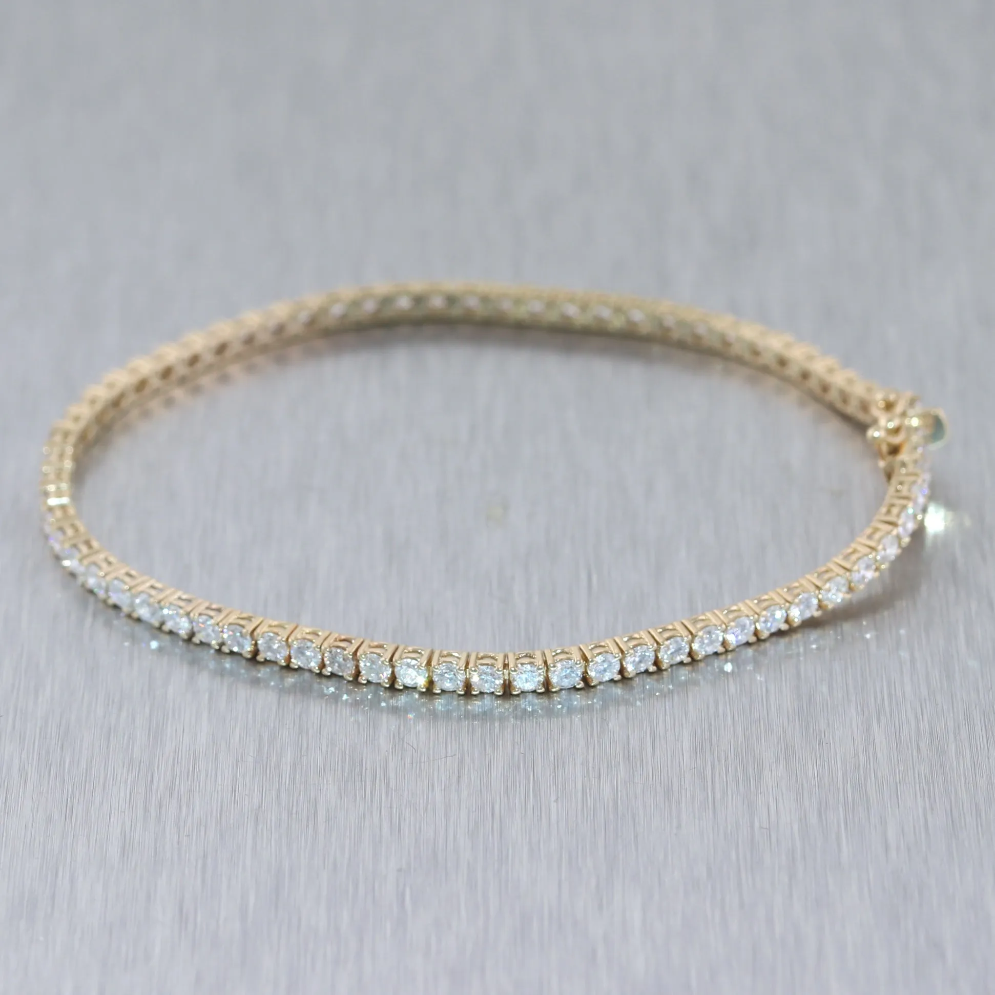 14k Yellow Gold 3.03ctw Diamond Tennis Bracelet