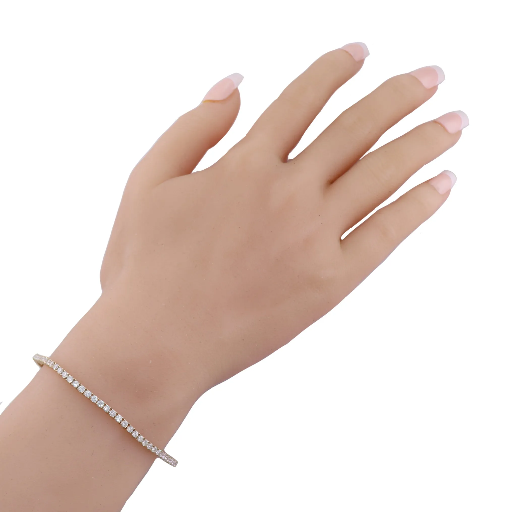 14k Yellow Gold 3.03ctw Diamond Tennis Bracelet