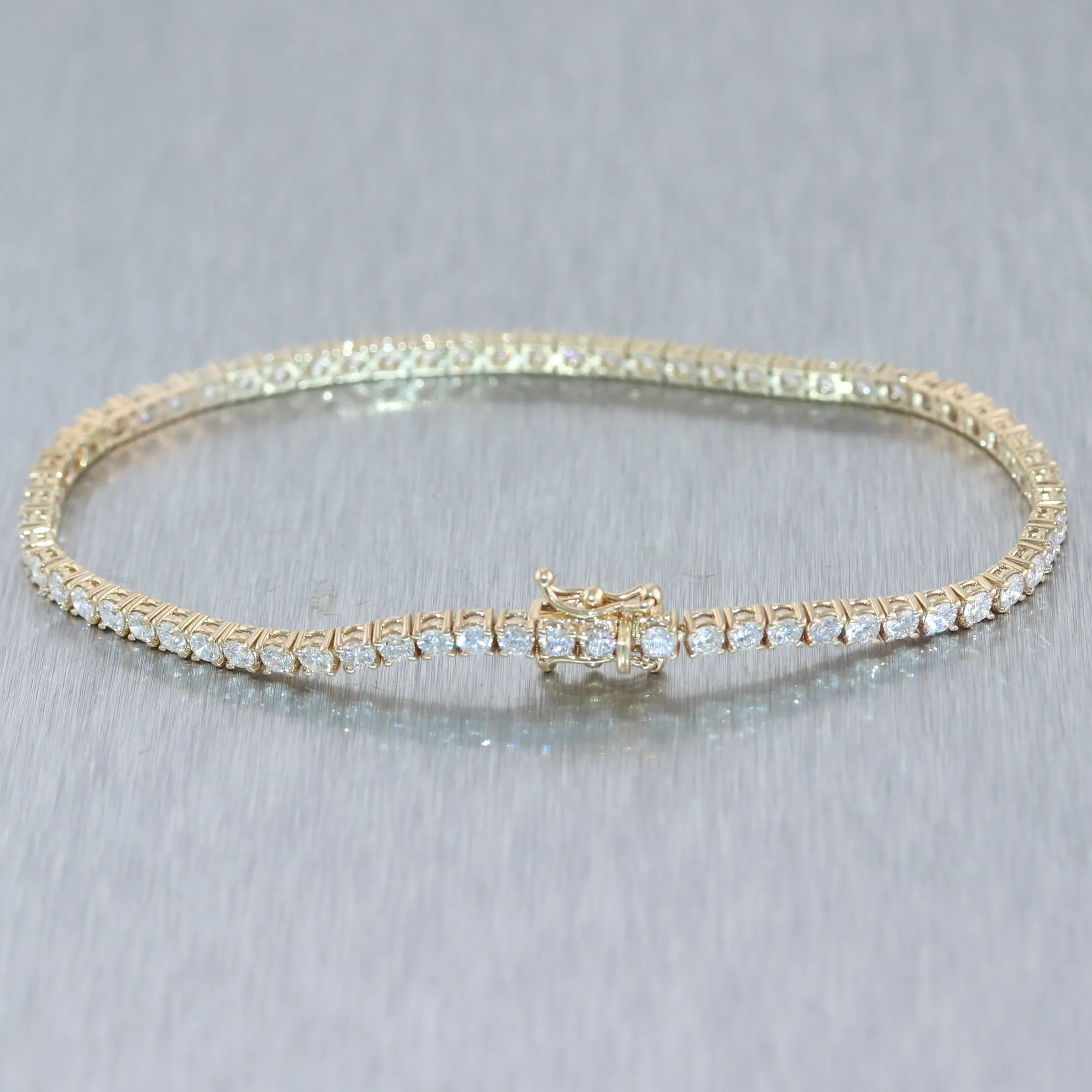 14k Yellow Gold 3.03ctw Diamond Tennis Bracelet