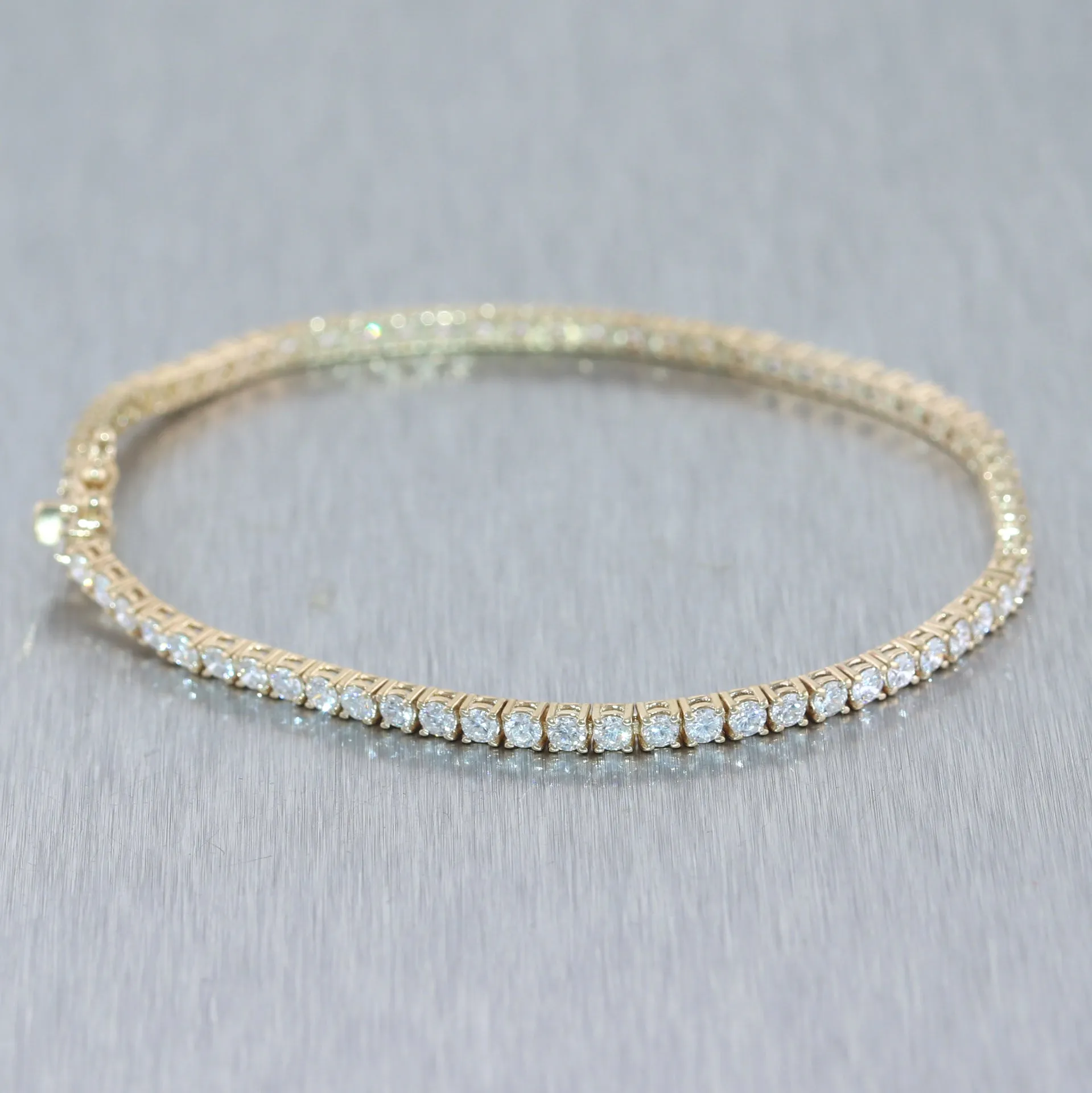 14k Yellow Gold 3.03ctw Diamond Tennis Bracelet