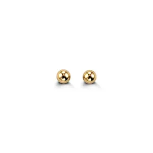 14K Yellow Gold (3mm) Ball Baby Earrings