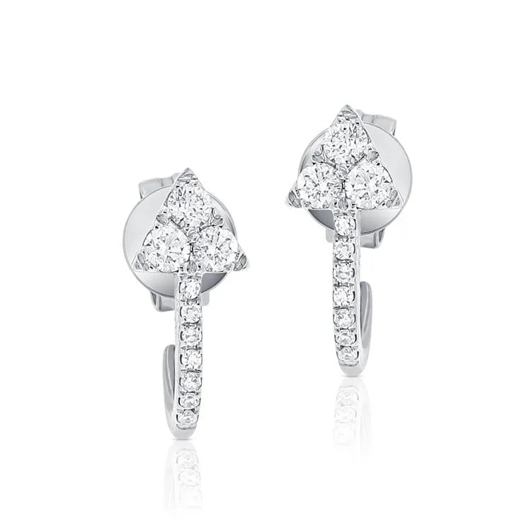14K Yellow Gold Diamond Arrow Earrings