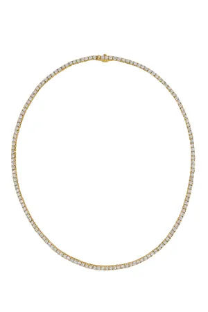 14k Yellow Gold Diamond Extra Large 4 Prong Tennis Necklace